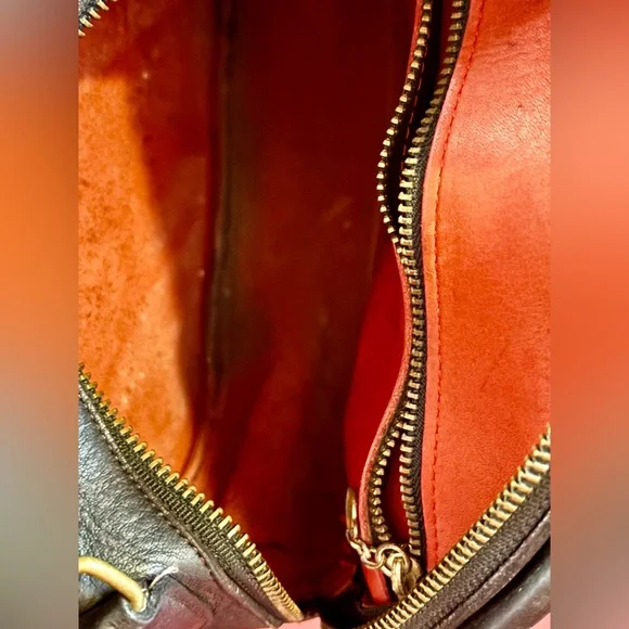 Vintage 80s 90s Coach Chester Canteen style Purse Bag black Leather Made in USA - Picture 10 of 11